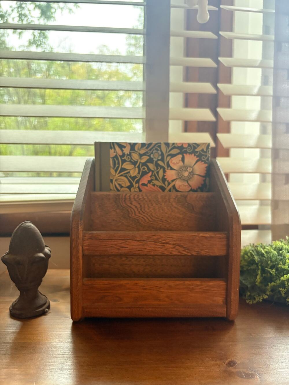 Wooden desktop organizer